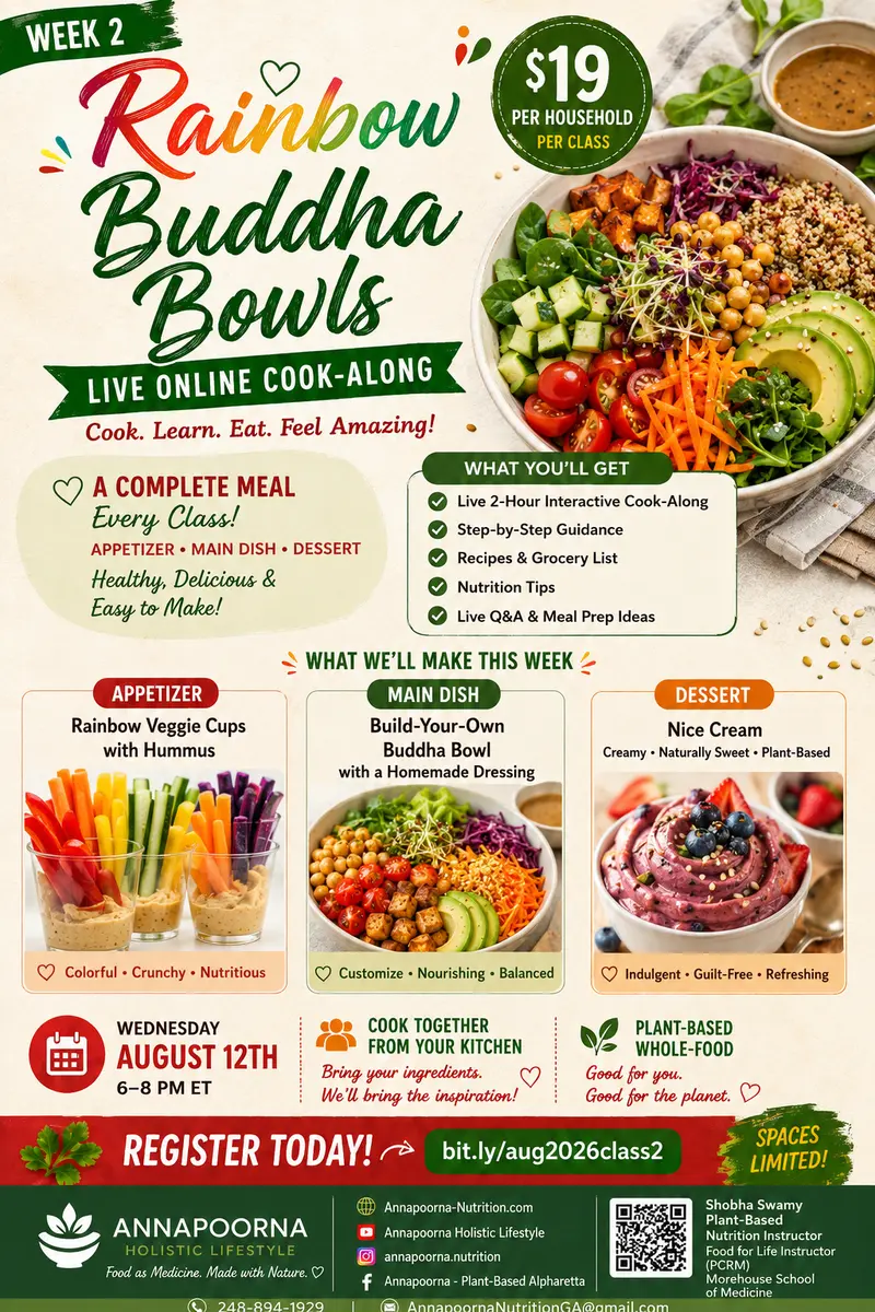 Week 2 Rainbow Buddha Bowls live online cook-along