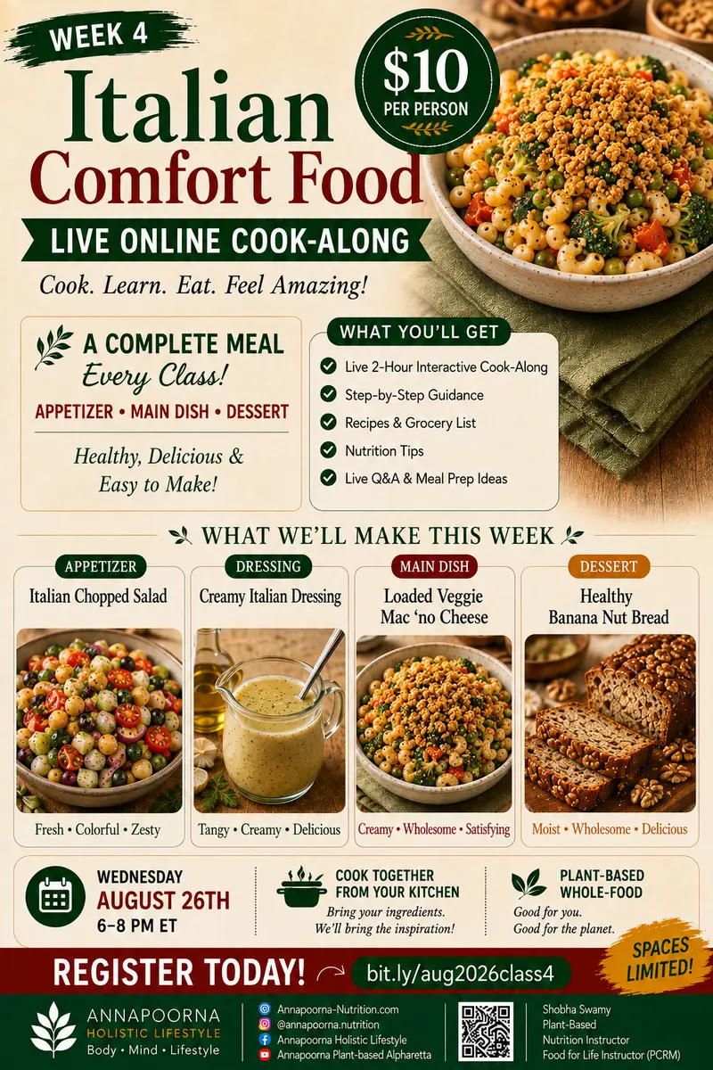 Week 4 Italian Comfort Food live online cook-along
