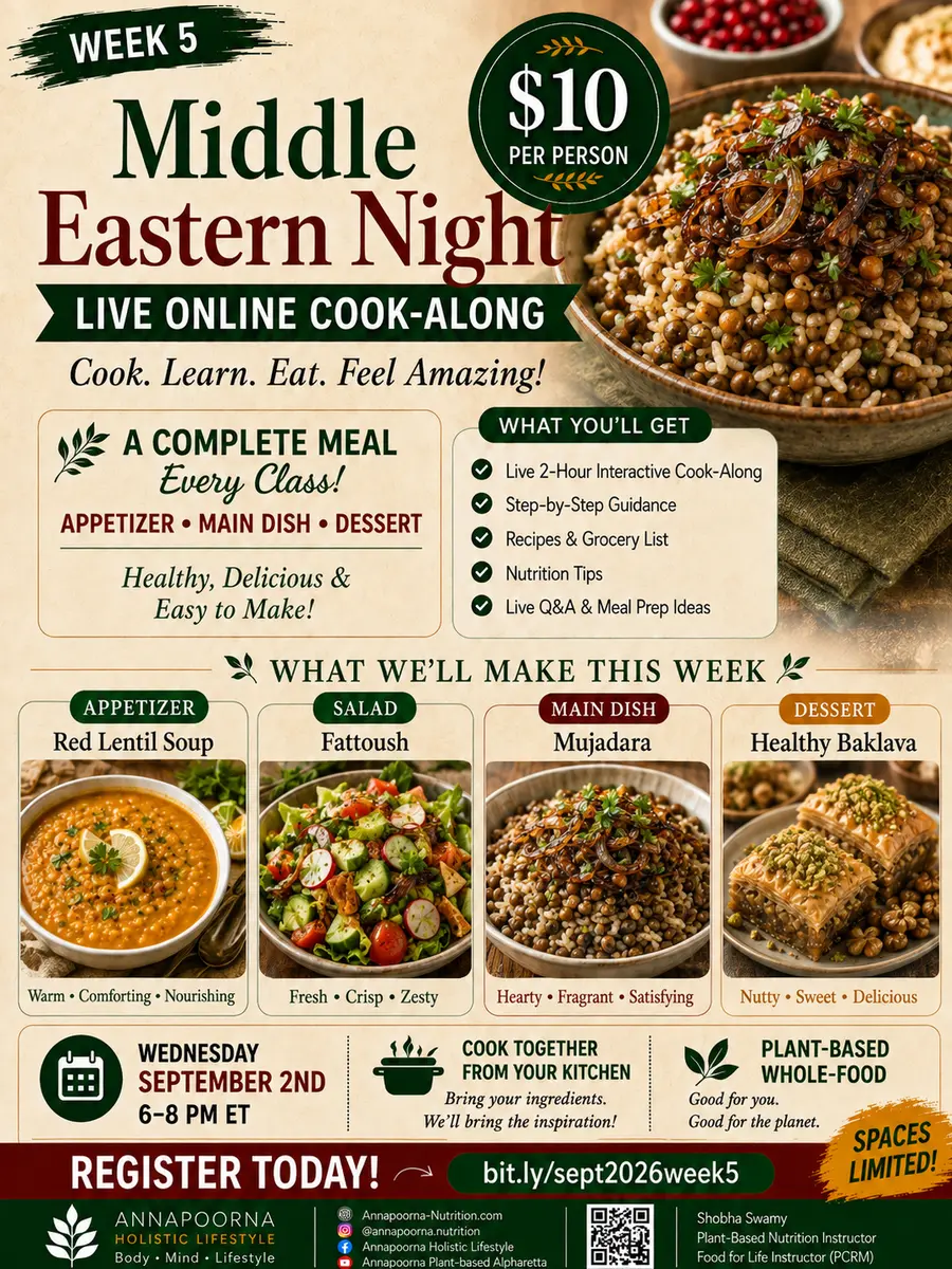 Week 5 Middle Eastern Night live online cook-along